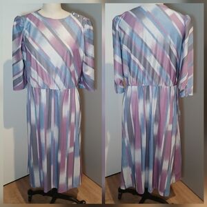 Vintage 1980's Retro Dress / Size XL